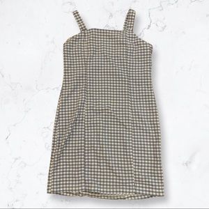 Blue and white checkered dress